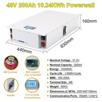 축전지 연축전지 납축 Powerwall LiFePO4 배터리 RS485 CAN 컴퓨터용 BMS 디스플레이 날짜 10 년 수명 48V 200Ah 10KWh 100Ah 51.2V 1, [01] 48V10KWh Powerwall, 48V10KWh Powerwall
