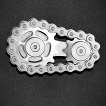 피젯 스피너 fidget spinner 피젯토이 큐브 스프로킷 체인 피젯 스피너 금속 감각 자전거 기어 성인 EDC, 02 은