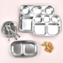 스텐 어린이 식판 유아 간식 접시 어린이집 유치원 그릇 영유아 아기 수저 젓가락 포크, 07. 유아용 푸푸식판 / ONE SIZE