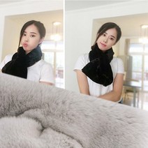 [CL] 부드럽고 따뜻한 와이드 토끼털 목도리