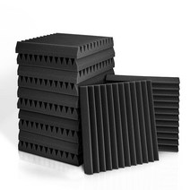 흡음재 폼 패널 12/24Pcs 30x30x2.5cm 스튜디오 음향 방음 스폰지 사운드 흡수 소음 보호 거품 KTV 룸 패드 처리, [02] 12pcs, [05] Black