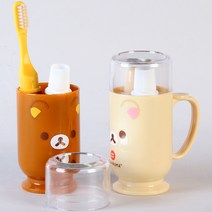 리락쿠마 치카컵 세트 양치세트 칫솔+ 치약+ 거울+ 컵 어린이집 유치원 단체선물 신학기준비물 랜덤발송1개, 리락쿠마치카컵세트