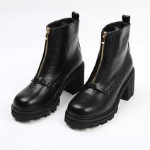 나나구두 프론트 지퍼 플랫폼 미들 앵클 부츠 7cm