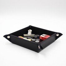 점핑홈 고급 가죽 데스크오거나이저 책상정리함 펜꽂이 트레이, 05.트레이 소형, 블랙