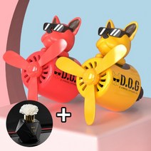 도그독 에어휠 [1+1세트] 차량용 방향제, 에어휠 불독(옐로우) x2개, 쿨민트 X 2개