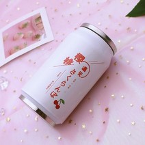 크리에이티브 스테인레스 스틸 일본 주스 캔디 컬러 음료 캔 보온병 휴대용 남여 학생 개성 유행 빨대 컵, 11 K  (350ml)_01 350 to 500ml