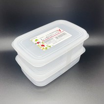 프리미엄 사각 밀폐용기 V 450ml 2개입 신선 보관 용량 눈금 표시 일제 다용도 수납함 냉장고 정리