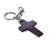 귀엽고 예쁜 크리스챤 십자가 열쇠고리/선물용 악세사리 키링선물, 9 천연통가죽 Leather Cross