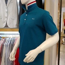 루이까스텔 남성 봄여름 CUPRO 기본 요꼬에리 반팔 카라 티셔츠
