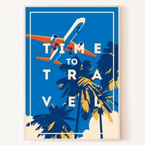 Time to Travel 여행 바캉스 항공기 섬 아일랜드 발리 타히티 그림 액자, 05. 화이트