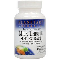 Planetary Herbals 플래니터리 허벌 풀 스팩트럼 밀크시슬 260mg 60정, 60개, 1개