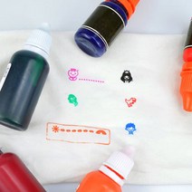 집 의류 옷 스탬프 도장 주문제작 유치원 캐릭터 분실방지 이름표 마스크 손수건 2개, 의류용잉크10ml