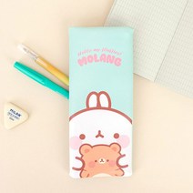 몰랑 가벼운 파우치 천 필통 에메랄드