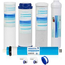 Universal Compatible 5 Stage Reverse Osmosis Replacement Filter Set with 100 GPD Membrane -Standard, 1