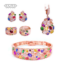 [다섯가지보석] 14k GP 럭셔리파인 4종세트 팔찌 반지 목걸이 귀걸이