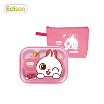 에디슨 프렌즈 스텐 식판 케이스 가방 세트 - 토끼, 식판 + 가방