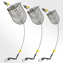 스텐 맨카고 원투 카고낚시 밑밥망 집어통 자작채비 감성돔 참돔 우럭 광어 선상낚시 채비, 스텐 맨카고(대)