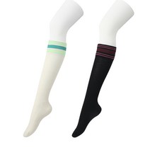 여성 메리노울60% 니삭스 니하이 긴양말 장목 등산양말 2개, 혼합(아이보리+블랙)2P