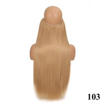 가발 헤어피스 붙임머리 브릿지 정수리 여성 피쉬 라인 헤어 익스텐션 브라운 블랙 천연 스트레이트 웨이브 합성 긴 가발 피스 클립 없음 연장, 24 inches, 16 103