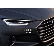 필기체 아우디 로고 기본 체인지 차량용스티커, 화이트