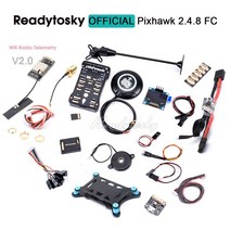 픽스호크 쿼드콥터 드론 Pixhawk-PX4 PIX 2.4.8 비행 컨트롤러 오토 파일럿 와이파이 원격 측정 안전 스위치 포함 I2C F450 S500 RC 아두파일럿, [02] with WifiTelemetryV2
