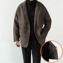Super-in 겨울 남자 트위트 체크 봄 가을 콤비 자켓 정장 블레이저 이중 보온 안감