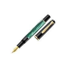 일본발송 펠리칸 엘레강스 스타일 플룸 드 럭스 소버린인 M200 포인트 파인 누아르/버트, Green Marble, Green Marble