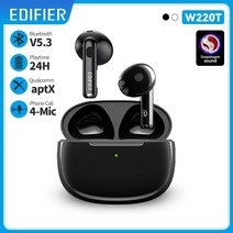 무선인이어 이어폰 블루투스 edifier w220t tws 무선 스냅드래곤 사운드 v5.3 aptx 적응형 4-마이크 노이즈 캔슬링