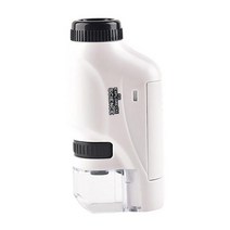 현미경 전자 디지털 미니 휴대용 어린이 현미경 키트 60X-120X 생물 과학 교육용 실험실 스템 선물 배우, [02] white