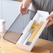 물빠짐 업소용 가정용 뚜껑 편리한수저통 수저함, 화이트