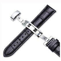 버튼형 가죽시계줄 시계밴드 가죽+스틸밴드 편한착용 _ 267599EA, 브라운_18mm