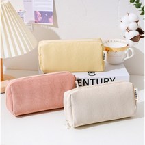 대형 인조 가죽 심플 큰 필통 화장품 파우치