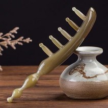 괄사 뒷목 어깨 자수정 목주름 천연 흰물소뿔빗으로 머리와 전신마사지 j근락소통빗으로 힘줄빼기000149800