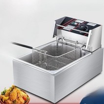 업소용 전기 튀김기 감자 탁상형 스텐 기계 튀김 1구 2구 치킨 타이머 돈까스 소형, 04.[독립 스위치]싱글 실린더