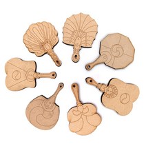 아이디몬 팬시우드 전통부채 7종 우드공예 나무만들기 재료 나무팬던트 우드팬시, 부채4