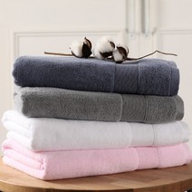 모던리빙 호텔500 코마사 40수 바스타올 2장 대형 목욕 수건, 화이트+라이트핑크