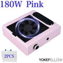 집진기 목공용 소형 산업용 매니큐어 네일 추출기 팬용 필터 진공 청소기가 있는 180W 강력한 먼지 수집기 장비 제거, 미국+PINK2PC Filter