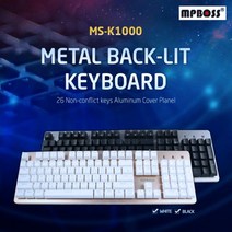 엠피보스 게이밍키보드/MS-K1000/반기계식/멀티키, The감성마트 본상품선택, The감성마트 본상품선택, The감성마트 블랙
