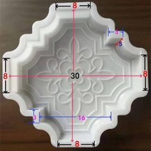 한세트 두 플라스틱 콘크리트 도로 경로 포장 재료 금형 DIY 3D 꽃 패턴, 한개옵션0