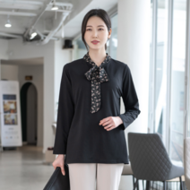 모슬린 여성 엄마옷 플라워타이 스판블라우스 FBL202022 마담/미시옷/중년여성의류/빅사이즈/40대/50대/60대여성옷