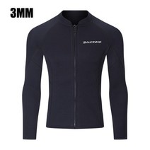 다이버슈트 네오프렌 소재 다이빙 셔츠 남녀 공용 2/3MM 프론트 지퍼 자켓 스노클링 수영 서핑, [03] L, [01] Men Black 3MM