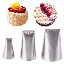 베이킹도구 다이소유산지 샌드위치포장지 3pcs 니 직조 팁 Icing Pi Nozzle Tips 설탕 크래프트 크림 컵케익 장식 도구 용 스테인레스 스틸 튜브 노즐, 단일옵션