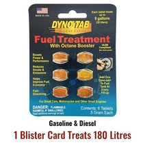 Dyno tab 가솔린 및 디젤 카본 클리너 용 연료 처리 첨가제 및 옥탄 부스터 클리너 dynotab 연비 절약, 01 1 Piece
