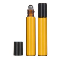 [유리용기] 갈색병 투명병 롤온 용기 3ml 5ml 8ml 10ml, 롤온병 갈색병 검정캡 10ml