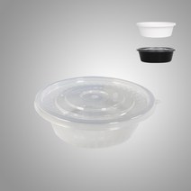 행복물류 사출용기 다회용기 195파이 탕용기 중(195 x H73mm) / 300set, 투명