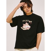 캠핑 양반 오버핏 반팔 티셔츠 블랙