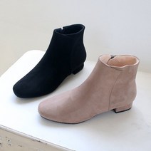여성 스웨이드 기모안감 앵클부츠 앵글부츠 빅사이즈(225-270mm) 3cm