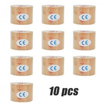 1/6/10 Pcs 베이지 색 근육 붕대 스포츠 면화 탄성 접착 스트레인 부상 테이프 무릎 통증 완화, 10Pcs, 2.5cmX500cm