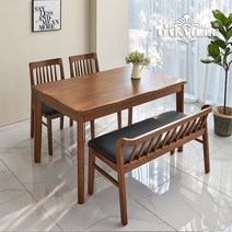 [UFO] 오크빌 하이오원목식탁4인용벤치세트(식탁1+의자2+벤치1), 단품