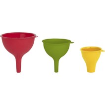 트루도 실리콘 퍼널 깔대기, 3개입, Red, Green, Yellow